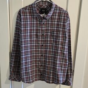 Rails Wyatt Button-Down Plaid Flannel Shirt - Blue & Salomon - Size XXL